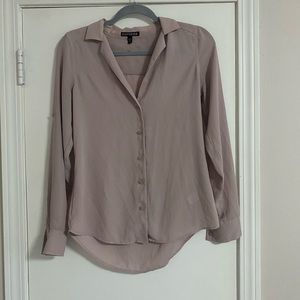 Express Ladies Long Sleeve Button-Up Muted Pink Color Size XS